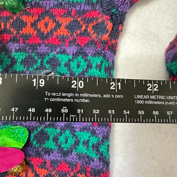 Ugly Christmas Sweater Singing Santa LIGHTS UP Tinsel Party Winner Size Large - Picture 4 of 5